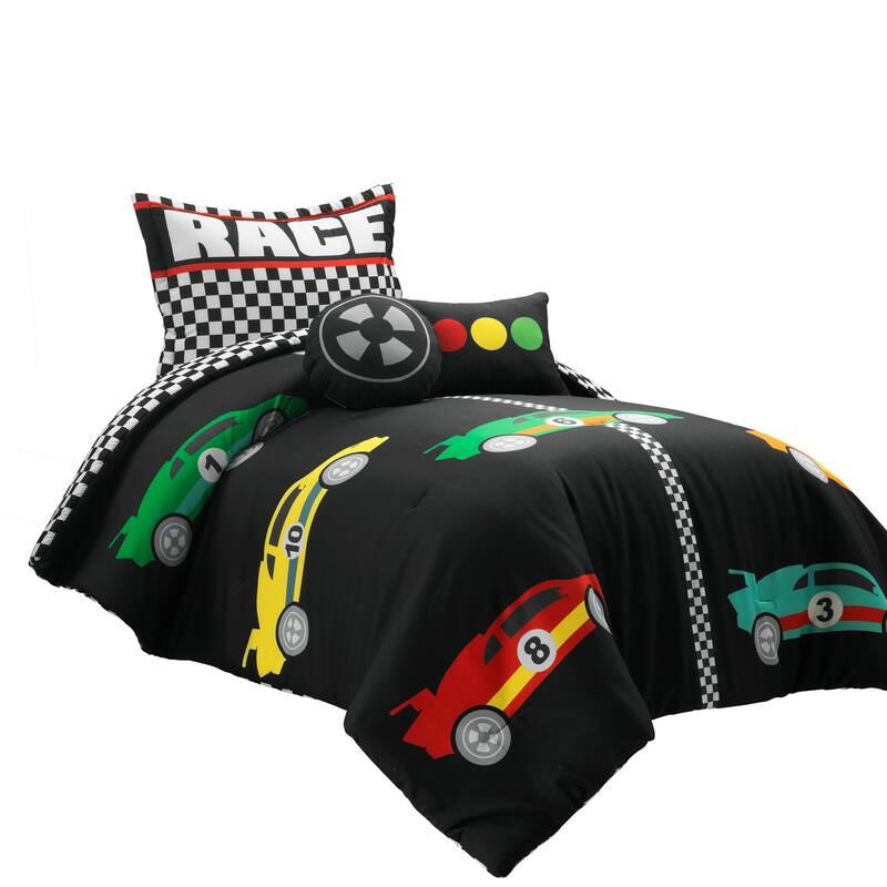 Lush Decor Racing Cars Reversible Oversized Comforter Set