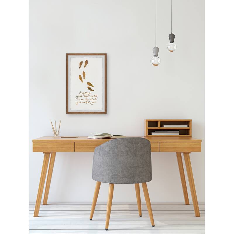 Step Outside Your Comfort Zone Framed Wall Art, Elegant Home Touch - Sophisticated Artwork for Refined Décor