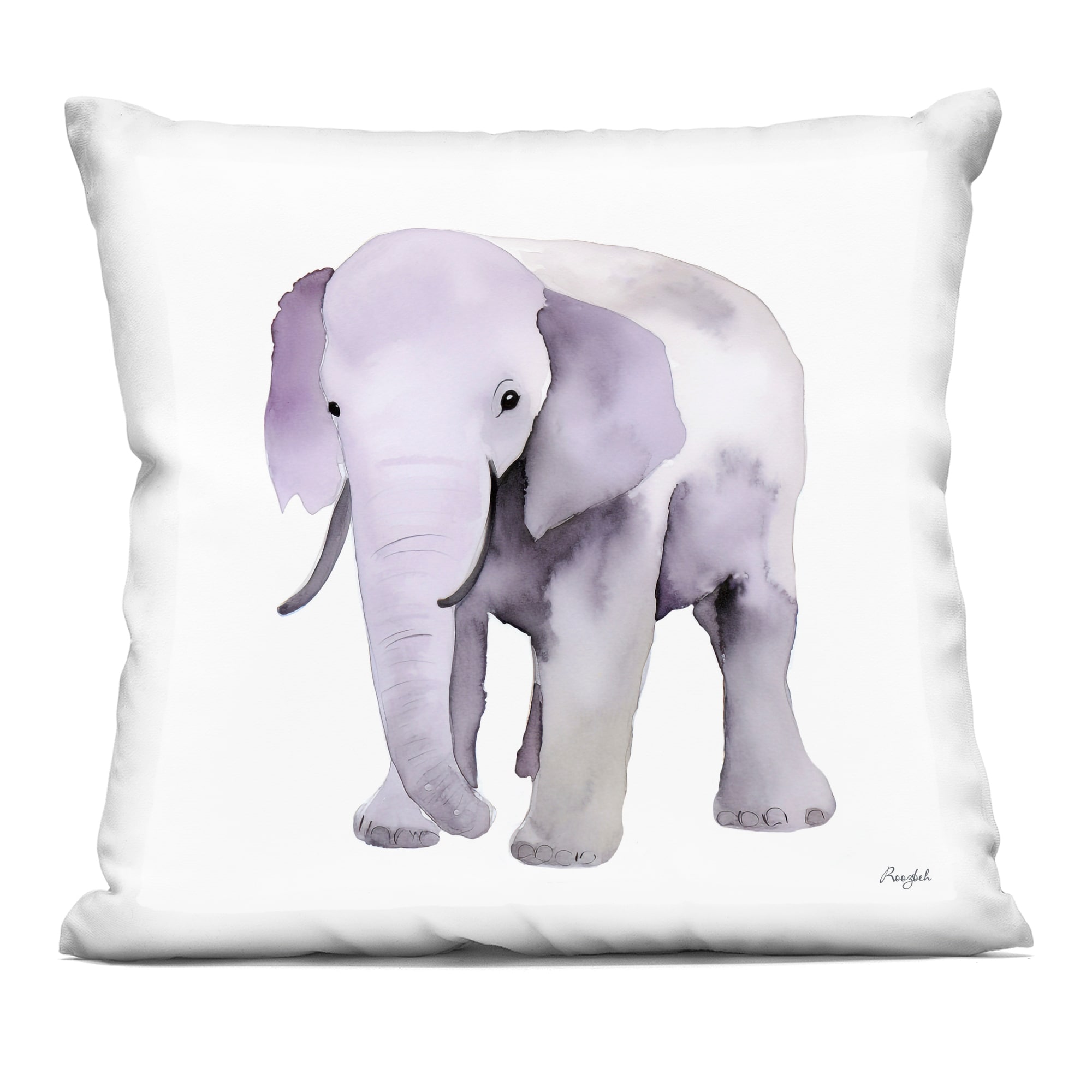 Stupell Kid's Minimal Elephant Decorative Printed Throw Pillow Design by Roozbeh