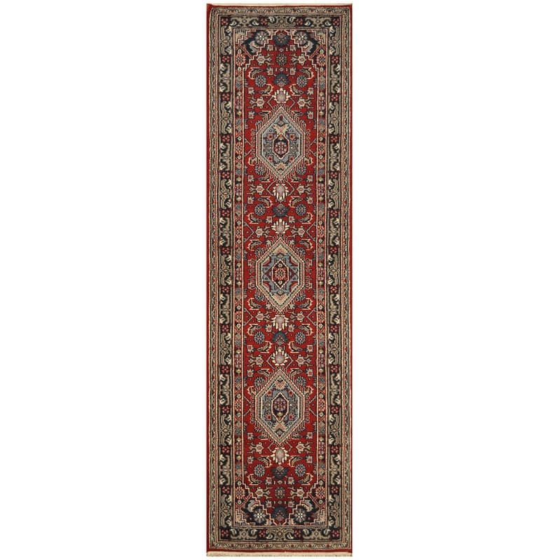 HERAT ORIENTAL Handmade Medallion Bidjar Wool Runner Rug - 2'9 x 12'