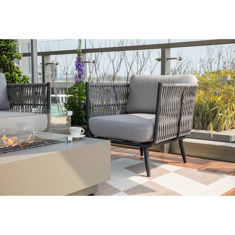 Elementi Milano Outdoor Aluminum Lounge Chair with Sunbrella® Cushions