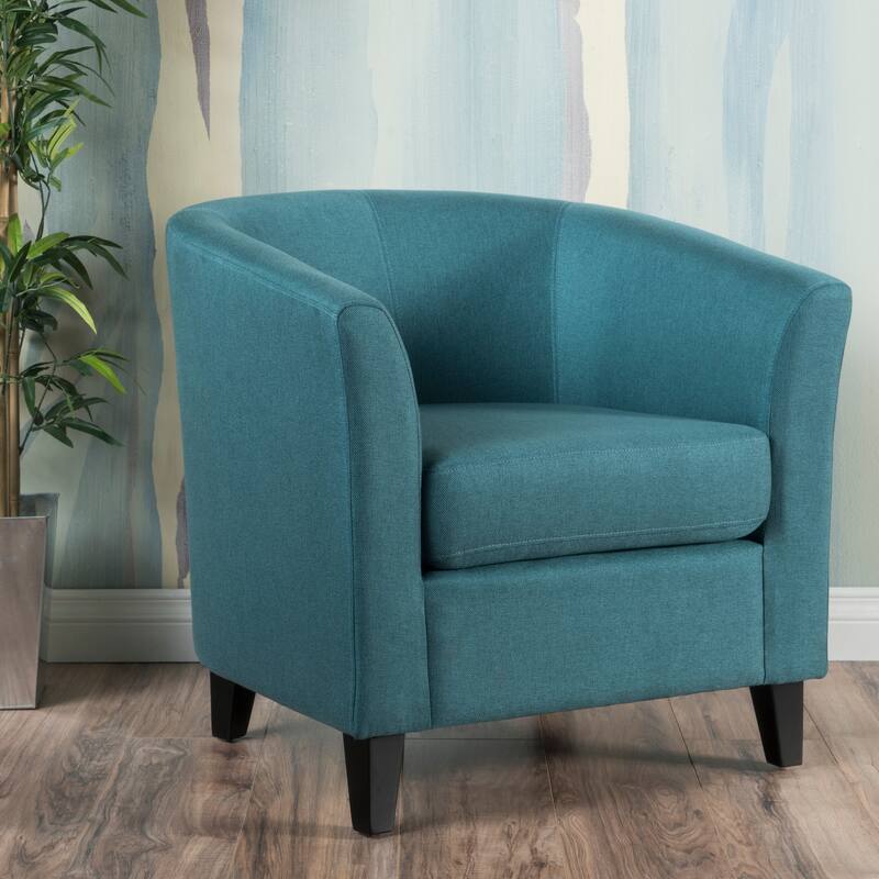 Roomfitters Modern Upholstered Club Chair with Curved Backrest, Comfortable Accent Armchair for Living Room or Office