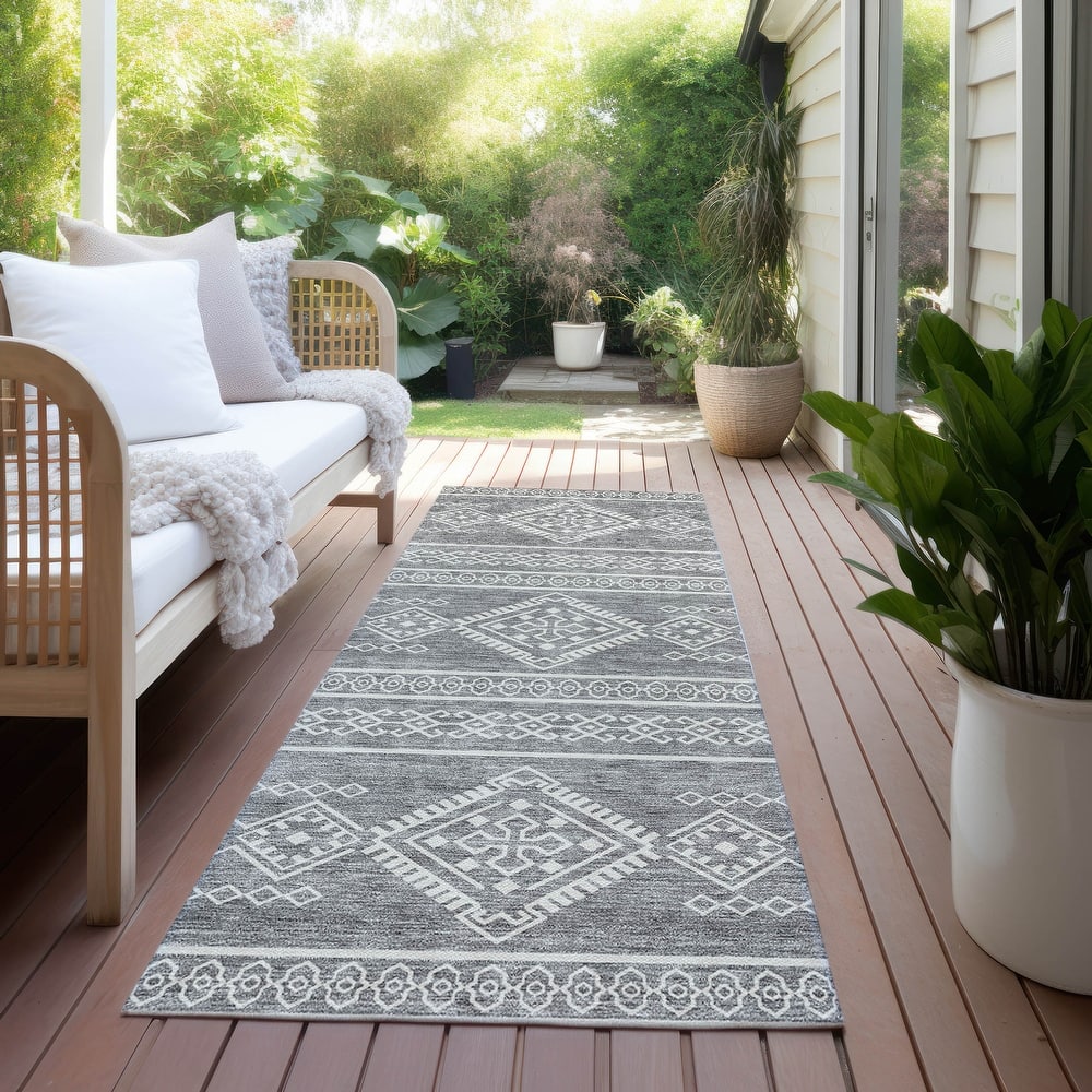Machine Washable Indoor/ Outdoor Chantille Moroccan Boho Rug