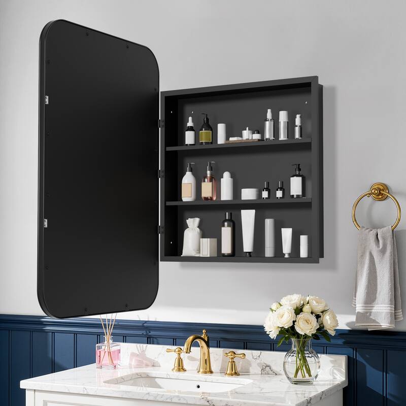 Dovelina Medicine Cabinet Wall-Mounted Cabinet with Magnetic Doors - 35.4*23.6