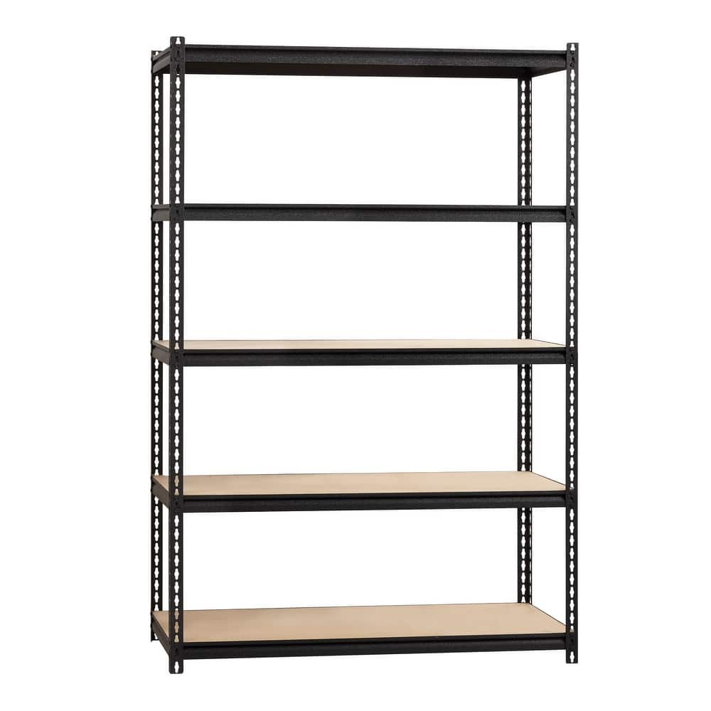 Iron Horse 2300 lb Riveted Shelving, 5-Shelf, 72"Hx48"Wx24"D, Black