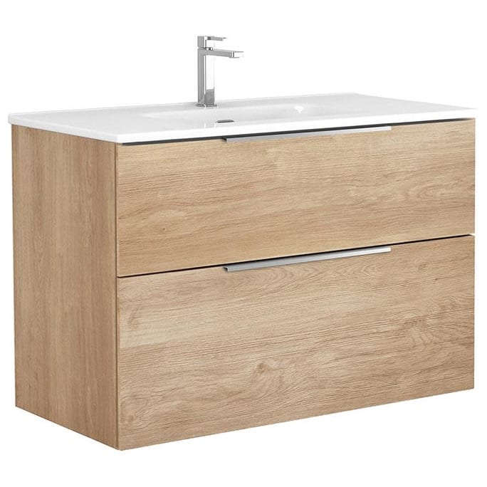 WS Bath Collections Dalia C90 Dalia 36" Wall Mounted Single Basin - Natural Oak