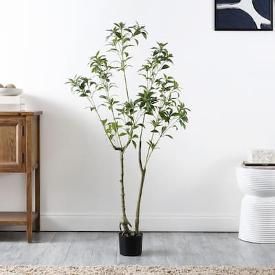 SAFAVIEH Home Faux 60" Potted Pierisjaponica - 30"W x 30"D x 60"H