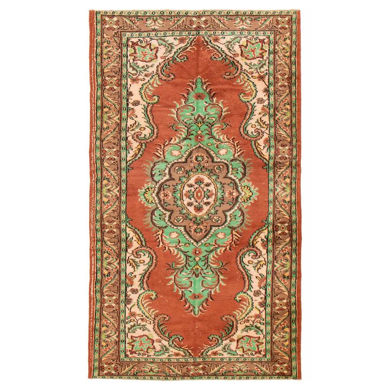 ECARPETGALLERY Hand-knotted Melis Vintage Copper Wool Rug - 5'3 x 9'2 - Dark Copper - 5'3 x 9'2