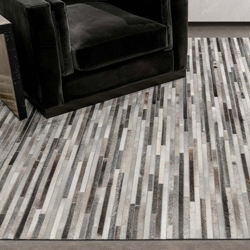 Ben Soleimani South American Cowhide Stripe Hand Woven Rug