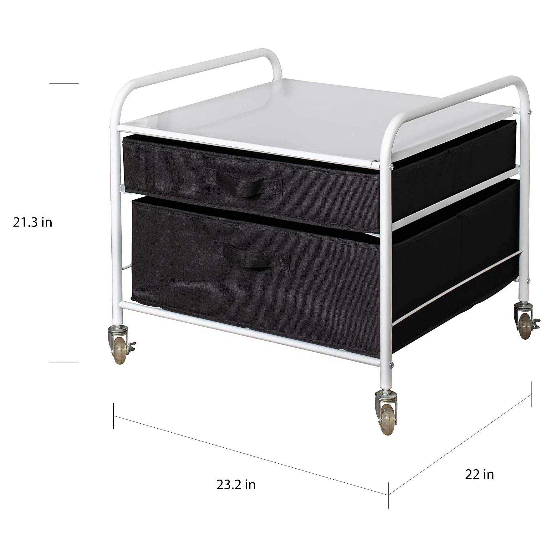 Mini Fridge Stand with Storage, 2-Tier Drawer Organization Rolling Cart for  Mini Fridge, Dorm Fridge Stand with Grey Drawers, Metal Frame, Swivel  Wheels 