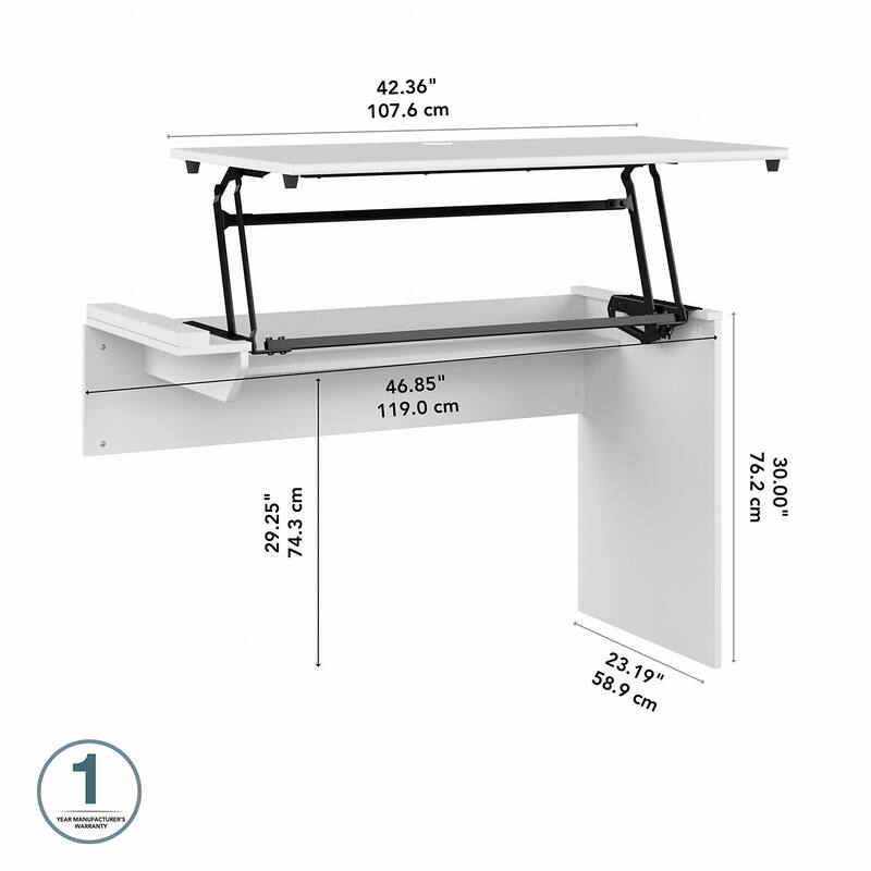 Cabot 3 Position Sit to Stand Desk Return by Bush Furniture