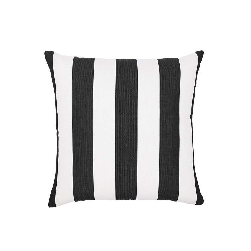 Sherry Kline Indoor/Outdoor Cabana Stripe 18" Knife Edge Set of 2 Filled Pillow - Black/White