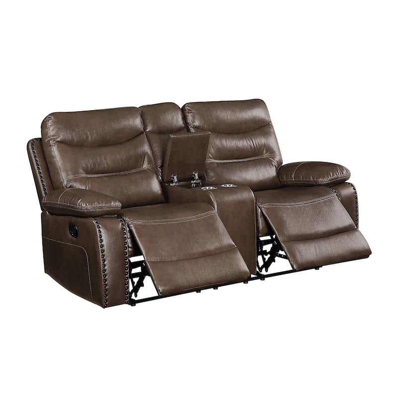 Graton Horizontal Tufted with Nailhead Trim Reclining Loveseat