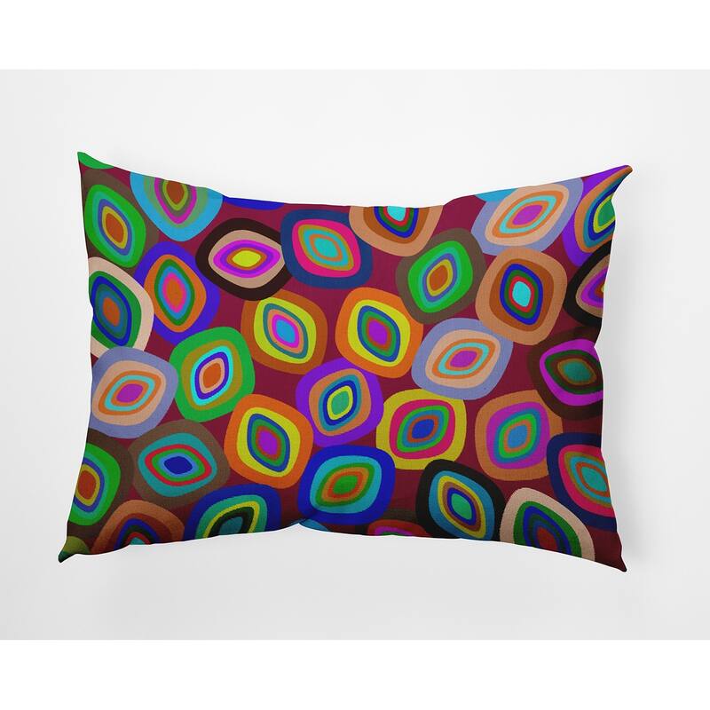 Modern Leaf Pile Fall Indoor/Outdoor Throw Pillow - 14" x 20" - Pink