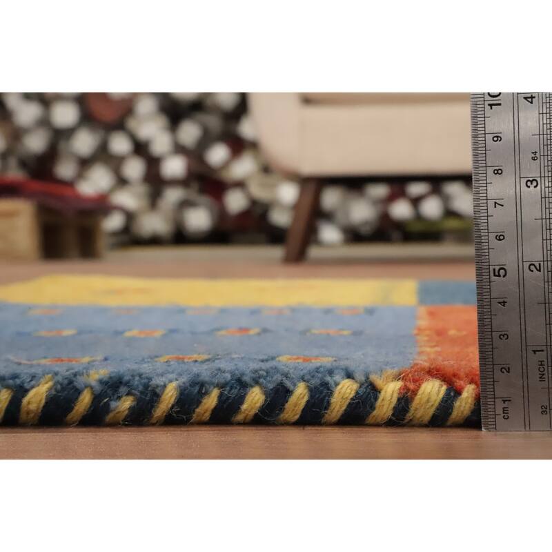 Hand Knotted Oriental 100% Wool Carpet Tribal Animal Pictorial Multi-Colored Gabbeh Area Rug - 4' 1'' X 2' 5''