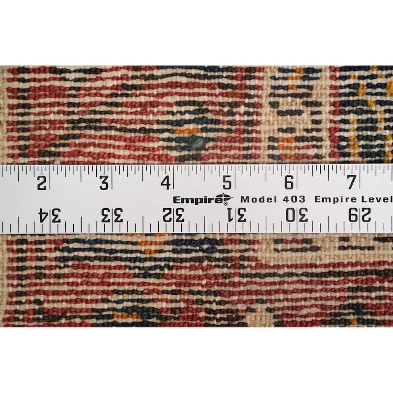 Hand Knotted Oriental 100% Wool Carpet Traditional Floral Navy Blue & Blues Bakhtiari Runner Rug - 13' 1'' X 3' 3''