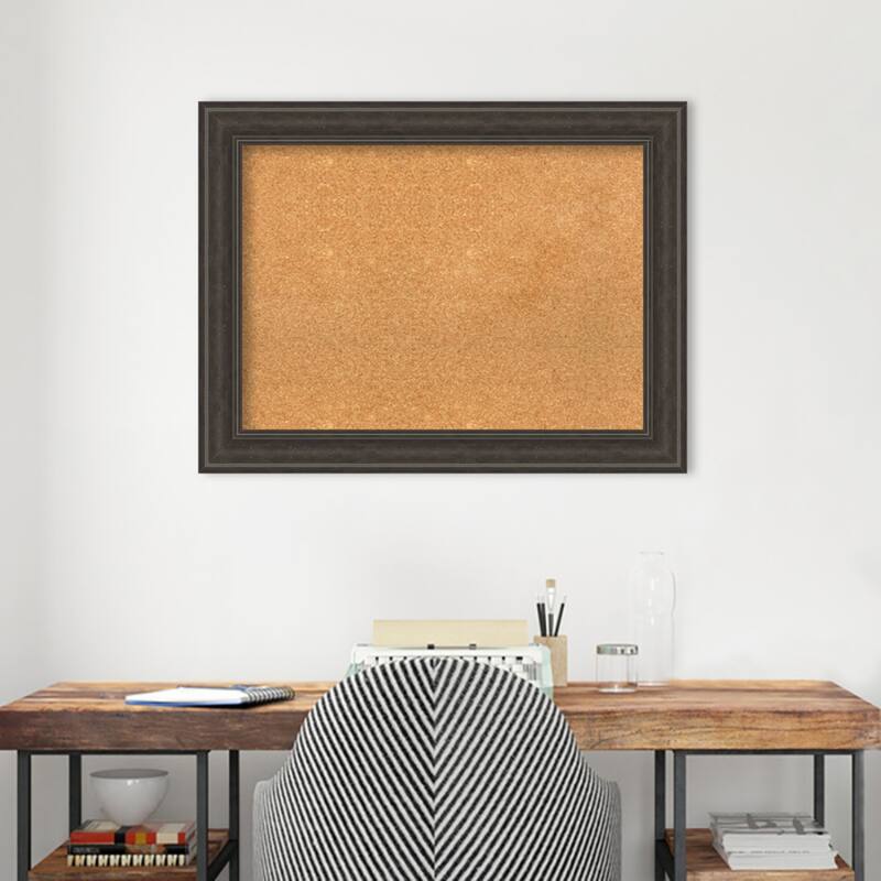 Shipwreck Greywash Framed Natural Corkboard Bulletin Board