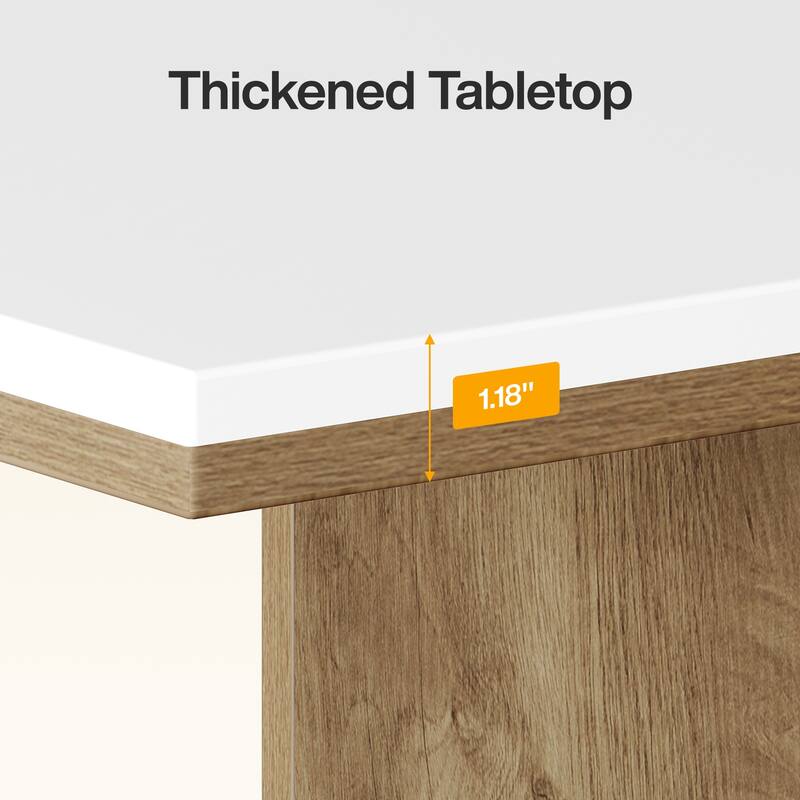 55" Rectangular Dining Table for 4 to 6 People, Kitchen Table for Dining Room & Living Room