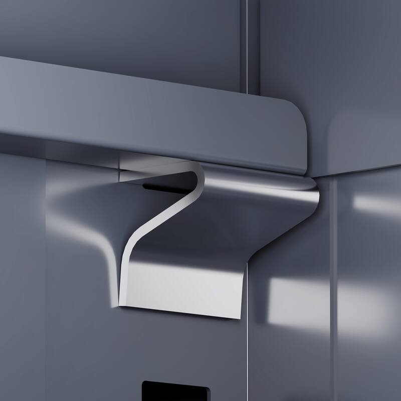 Grey Metal Wall Storage Cabinet with Removable Shelves for Garage Workshop or Kitchen Use - 27.95”L x 13.77”W x 25.98”H