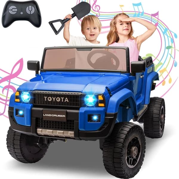 slide 2 of 22, 24V 2 Seater Ride on Car, Hetoy Licensed Toyota LC250 Ride on Toy for Big Kids Blue