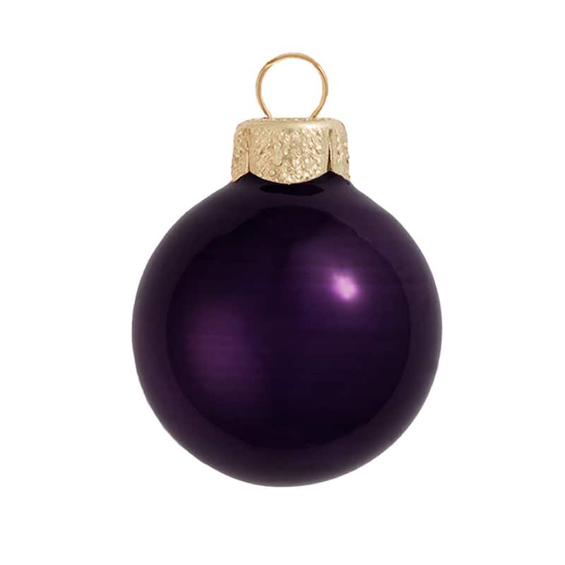 Shiny Finish Glass Christmas Ball Ornaments 2.75" (70Mm) Purple 12Ct
