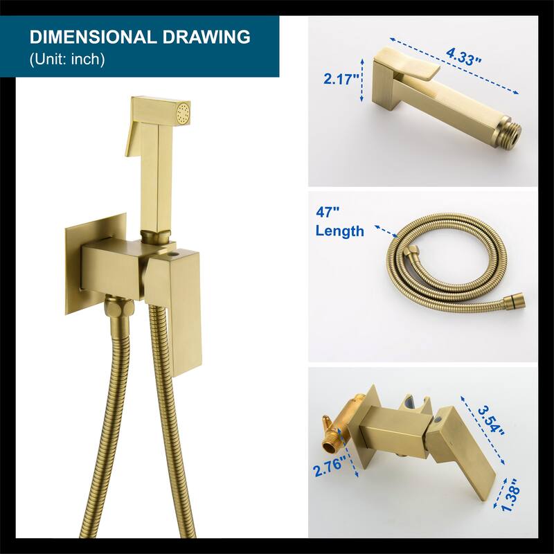 Handheld Bidet Sprayer Stainless Steel Bidet Hand Held Sprayer for Toilet Shattaf Toilet Attachment With Mixer Valve