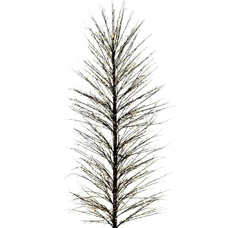 6.75' Pre-Lit Black Birch Artificial Tree, LED Warm White Lights