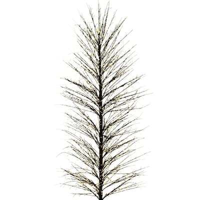 6.75' Pre-Lit Black Birch Artificial Tree, LED Warm White Lights