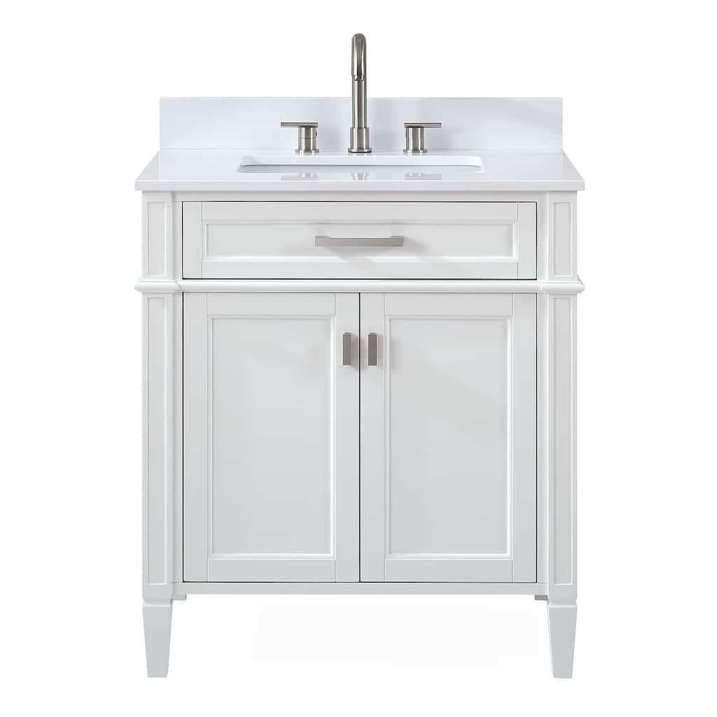 30 Inch Durand Modern Bathroom Sink Vanity with Stone Counter Top