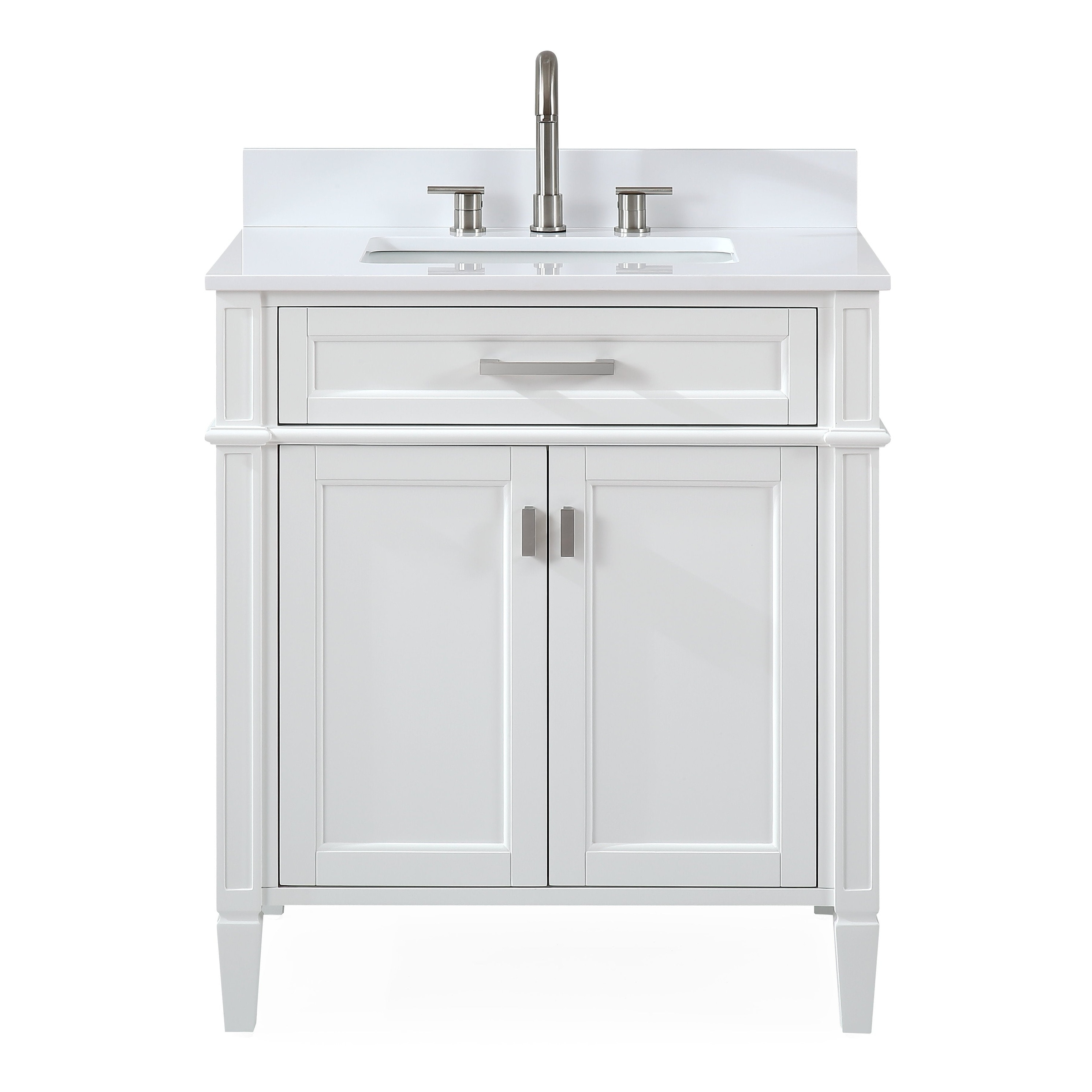 30 Inch Durand Modern Bathroom Sink Vanity with Stone Counter Top