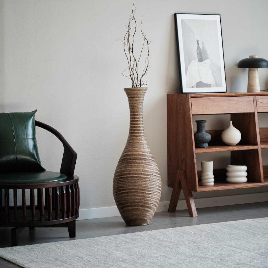 39" Tall Artificial Versatile Home Accent Rattan Floor Vase