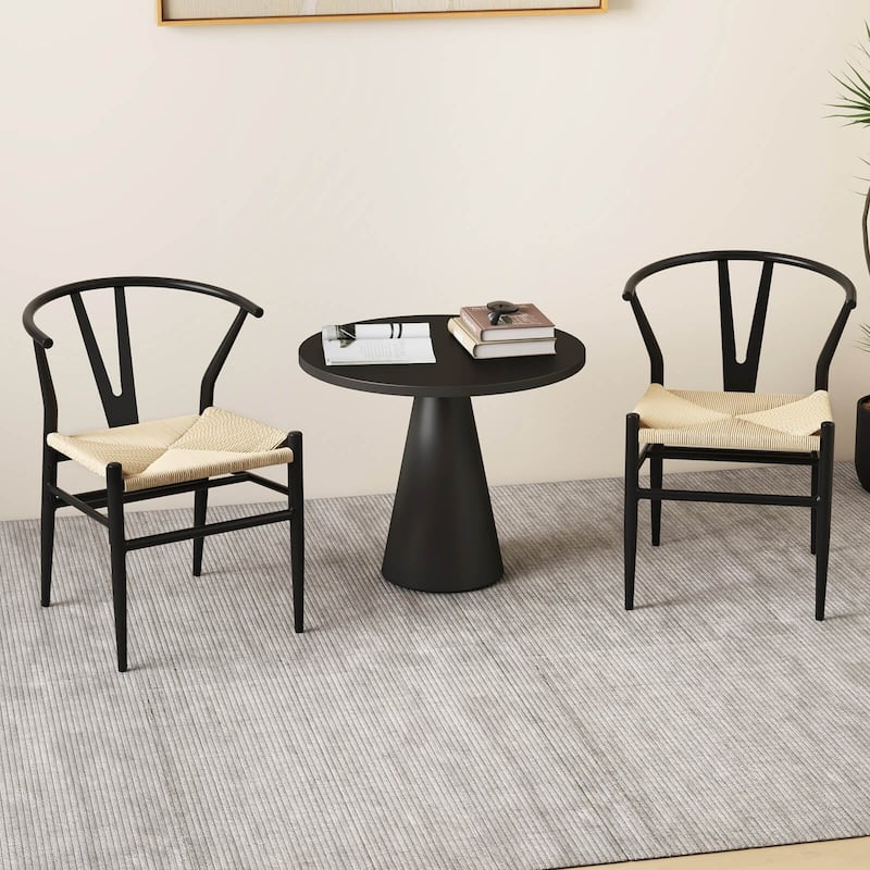 Costway Modern Dining Chair Set of 2/4 Weave Kitchen Armchairs with - See Details