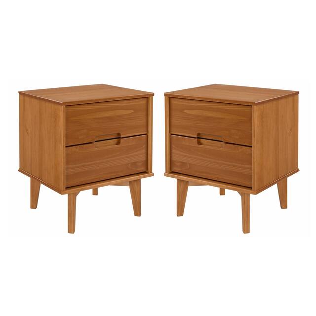 Middlebrook Mid-Century Solid Wood 2-Drawer Nightstand, Set of 2