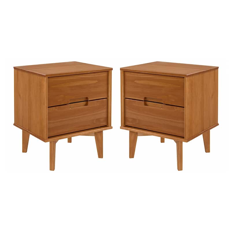 Middlebrook Mid-Century Solid Wood 2-Drawer Nightstand, Set of 2