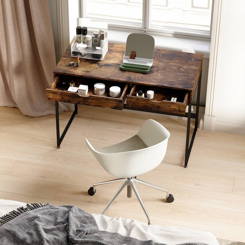 43'' W Home Office Computer Desk with 2 Drawers, Modern Writing Study Desk