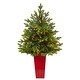 preview thumbnail 1 of 3, 44" Artificial Christmas Tree with 150 Lights in Planter