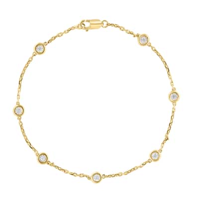 EFFY Gold over Silver Diamond Station Bracelet
