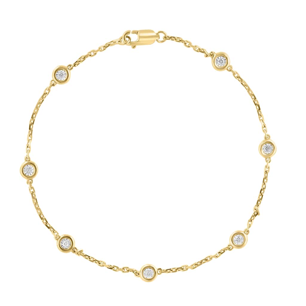 EFFY Gold over Silver Diamond Station Bracelet