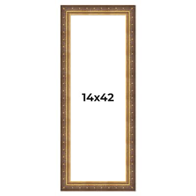 14x42 Frame Gold Real Wood Picture Frame inches Interior Frame Depth 1 inches Museo Bronze Ornate Photo Frame with UV Acrylic