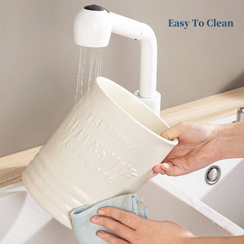 LOVECASA Ceramic 7.2" Large Utensil Holder for Kitchen Countertop