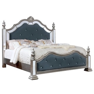 Furniture of America Zeln Traditional Silver Solid Wood Four