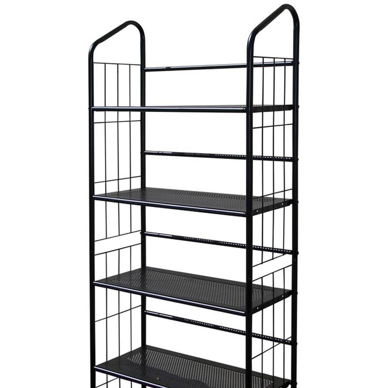 64" Tall 5-Tier Corner Metal Bookcase / Book Shelf