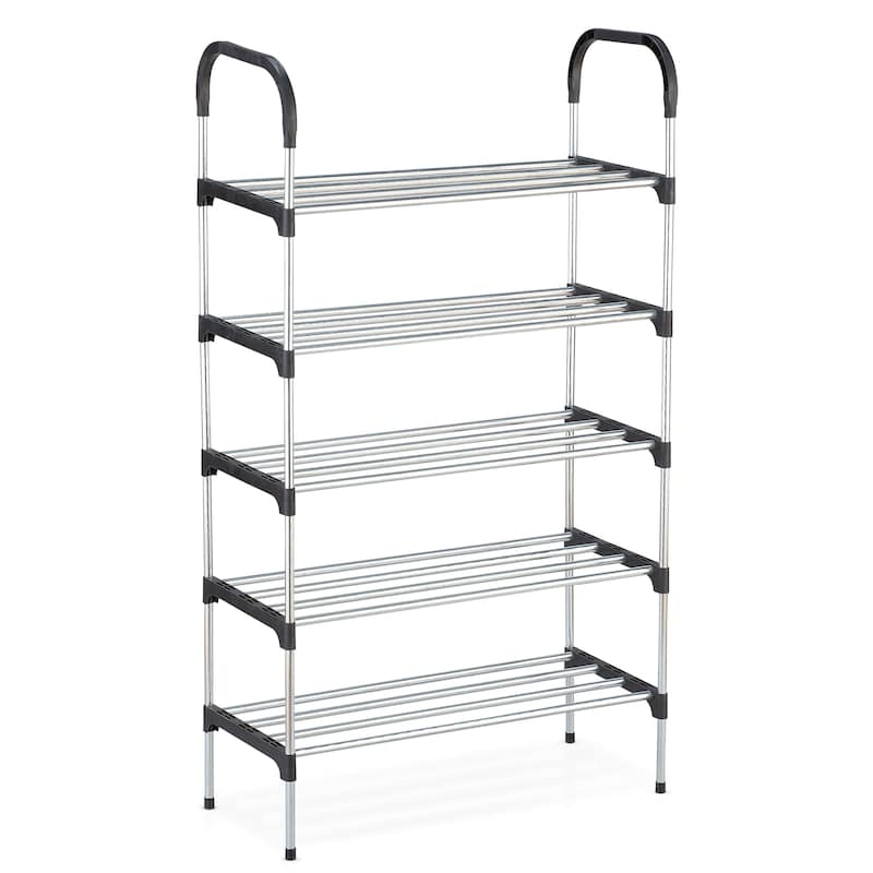 Versatile 5-Tier 15 Pair Shoe Rack - 23.500 x 6.500 x 3.000