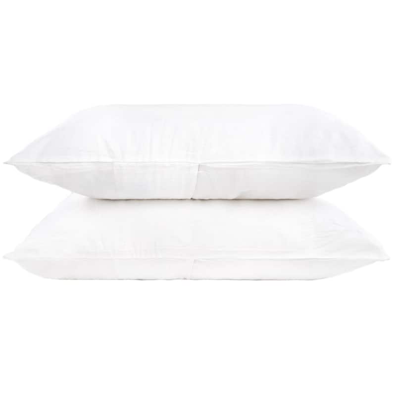 100% French Linen Pillowcase Set by BOKSER HOME - King - White