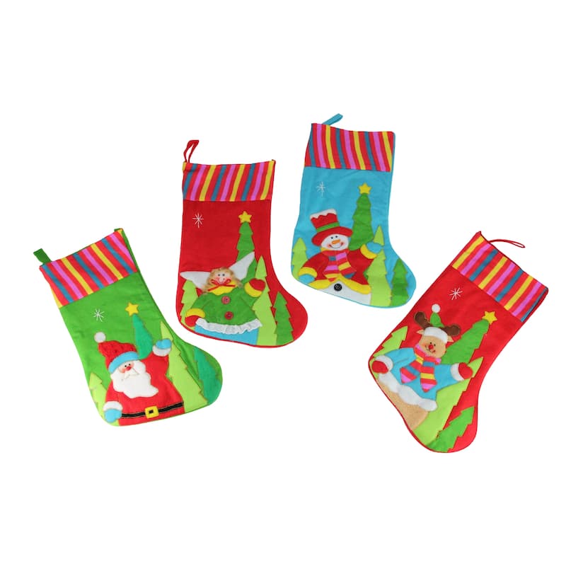 10-Piece Winter Wonderland Christmas Stocking Novelty Gift Bag Set 14"