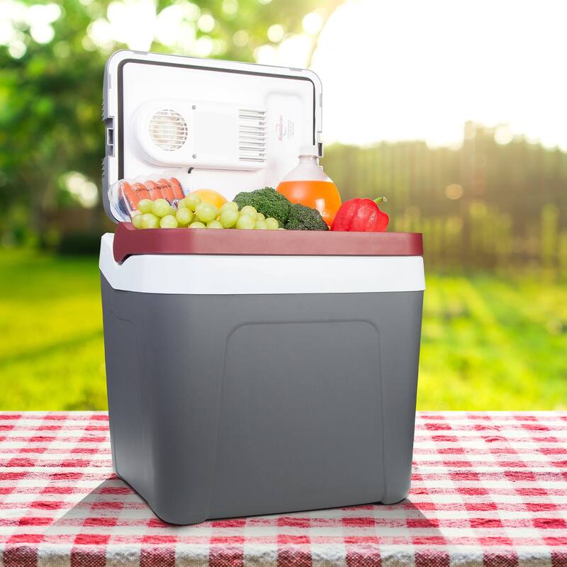 Koolatron 12V Portable Iceless Cooler 24L/26 qt Thermoelectric Gray