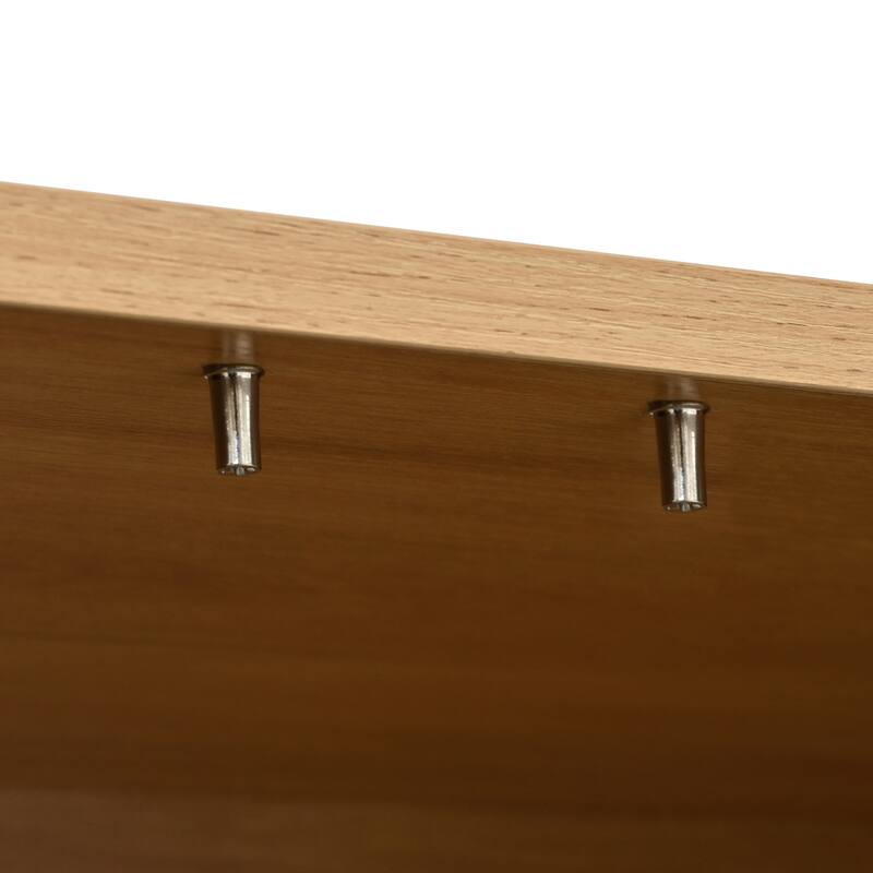 Farmhouse TV Stand for TVs up to 70" with Semi-Arched Glass Doors, Two-Tone Media Console with Adjustable Shelves