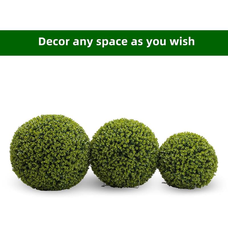 2Pcs Artificial Topiary Plant Balls, Faux Greenery Hanging Grass Ball