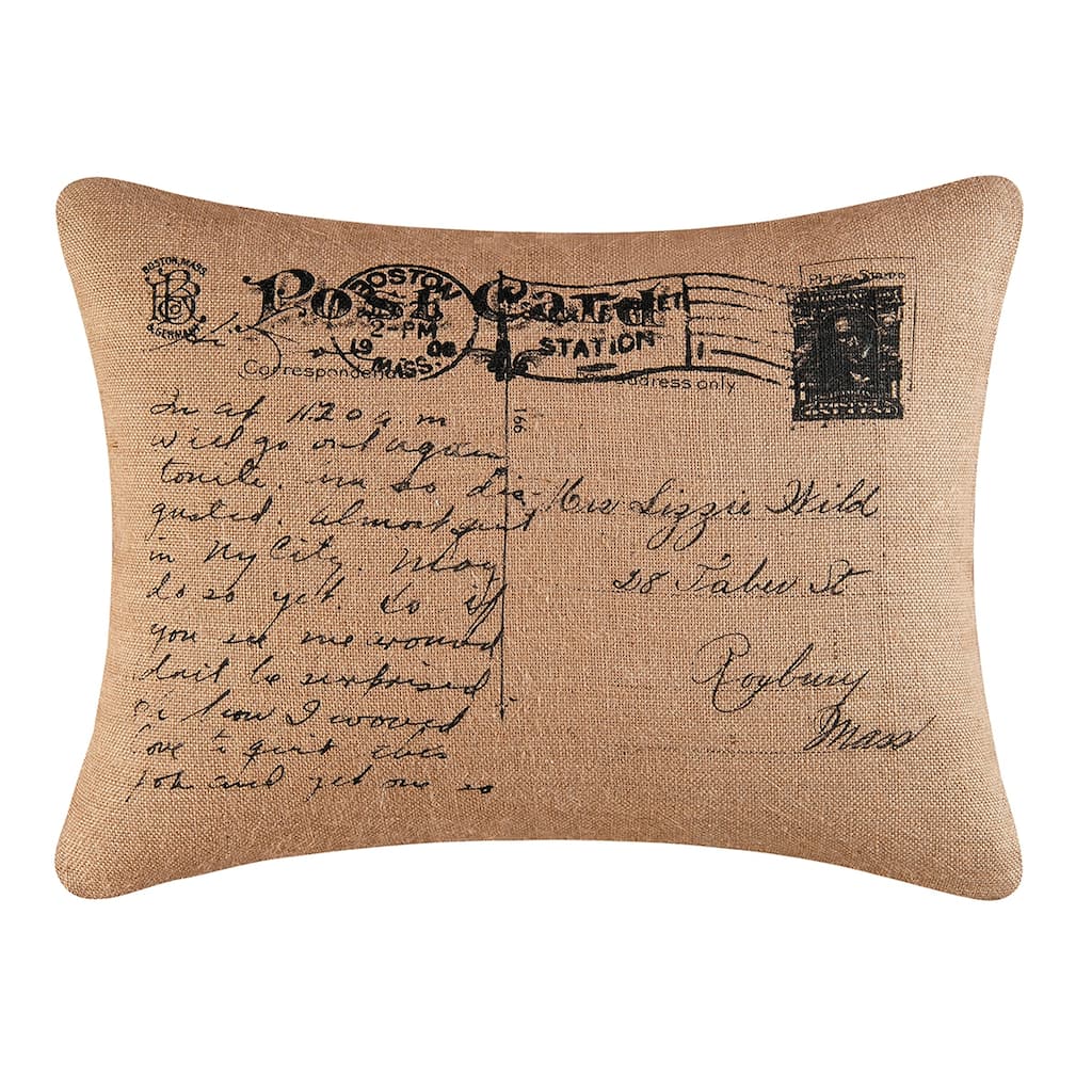 18" x 24" Postcard Burlap Printed Pillow