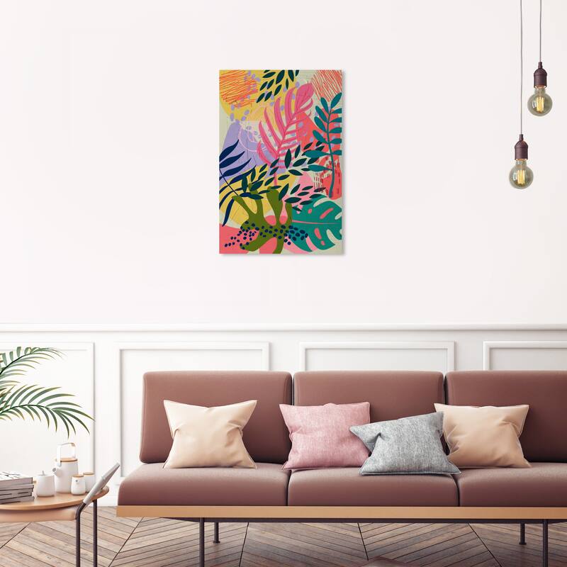 Wynwood Studio Canvas Floral and Botanical Plant life Party Pink and Modern & Contemporary Wall Art Canvas Print - 30 x 20